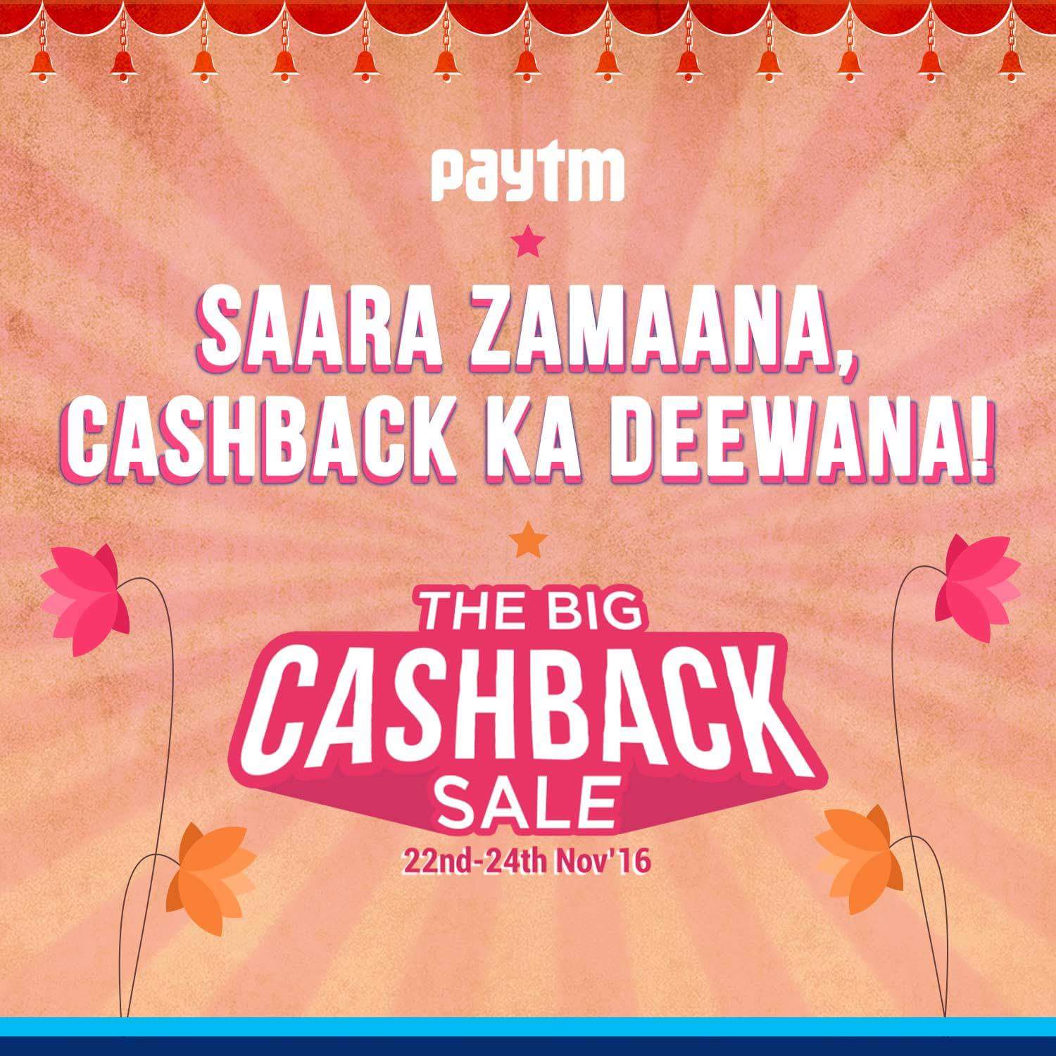 Paytm Cashback Sale : Upto 80% cashback