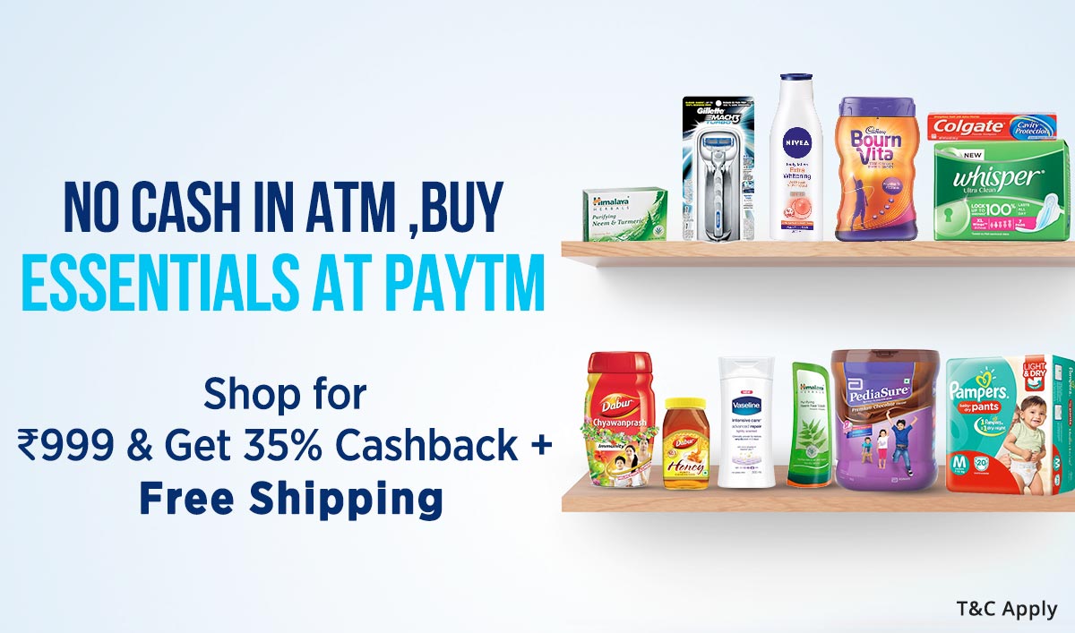 Paytm - Everyday Must Haves 35% Cashback + Free Shipping on Rs.999
