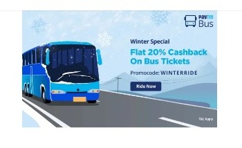 Paytm - Get FLAT 20% cashback Max Rs.100 on Bus Ticket Booking