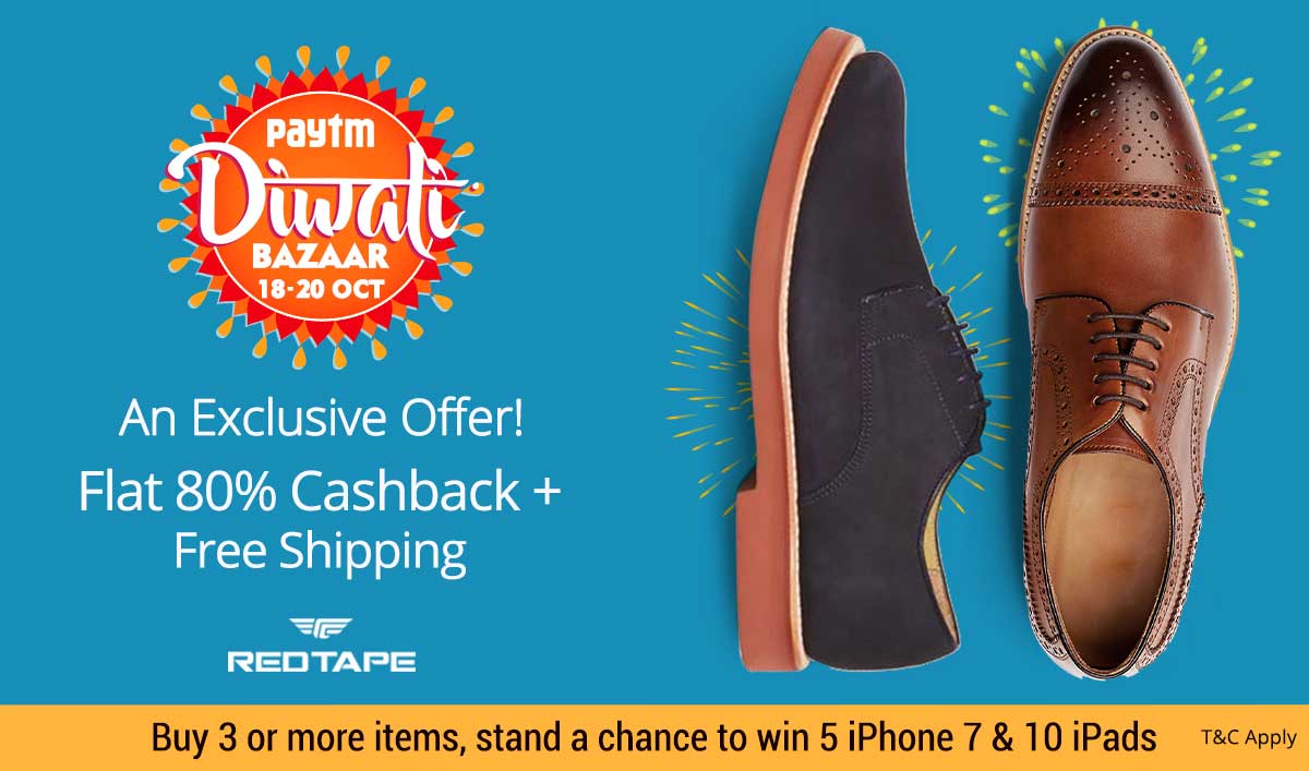 Paytm - Red Tape Flat 80% Cash Back