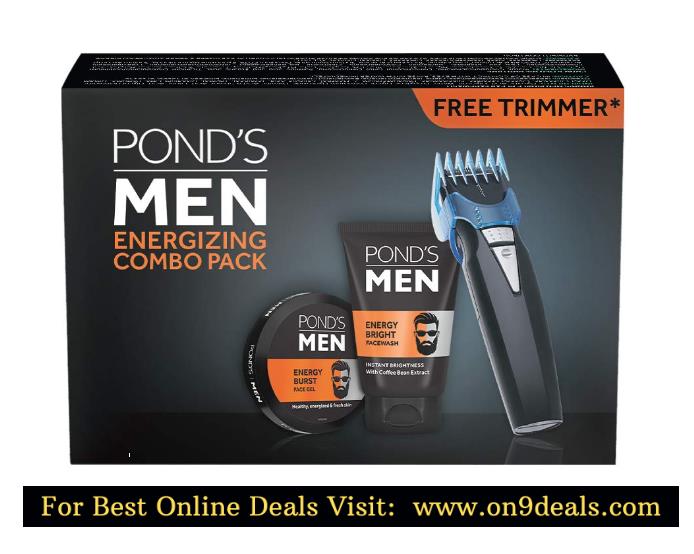 POND'S Men Energy Bright Facewash & Energy Burst Face Gel, 250 g with Free Trimmer
