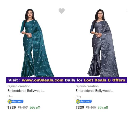 Rajnish Creation Women's Sarees 90% Discount
