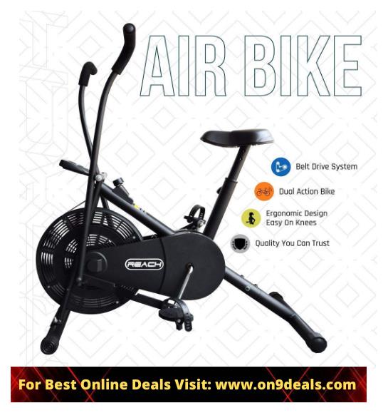 Reach Air Bike Exercise Cycle with Moving Handles & Adjustable Cushioned Seat