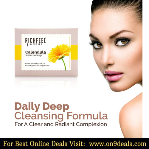 Richfeel Naturals Calendula Anti Acne Soap - Pack of 6