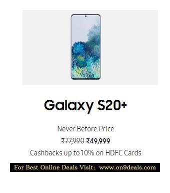 Samsung Diwali Sale - Galaxy S20+ Worth Rs.77,990 @ Rs.49,999 + 10% Cashback With HDFC Cards