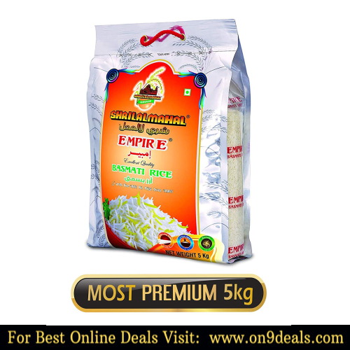 SHRILALMAHAL Empire Basmati Rice (Most Premium), 5 kg | Low Glycemic Index | Gluten Free