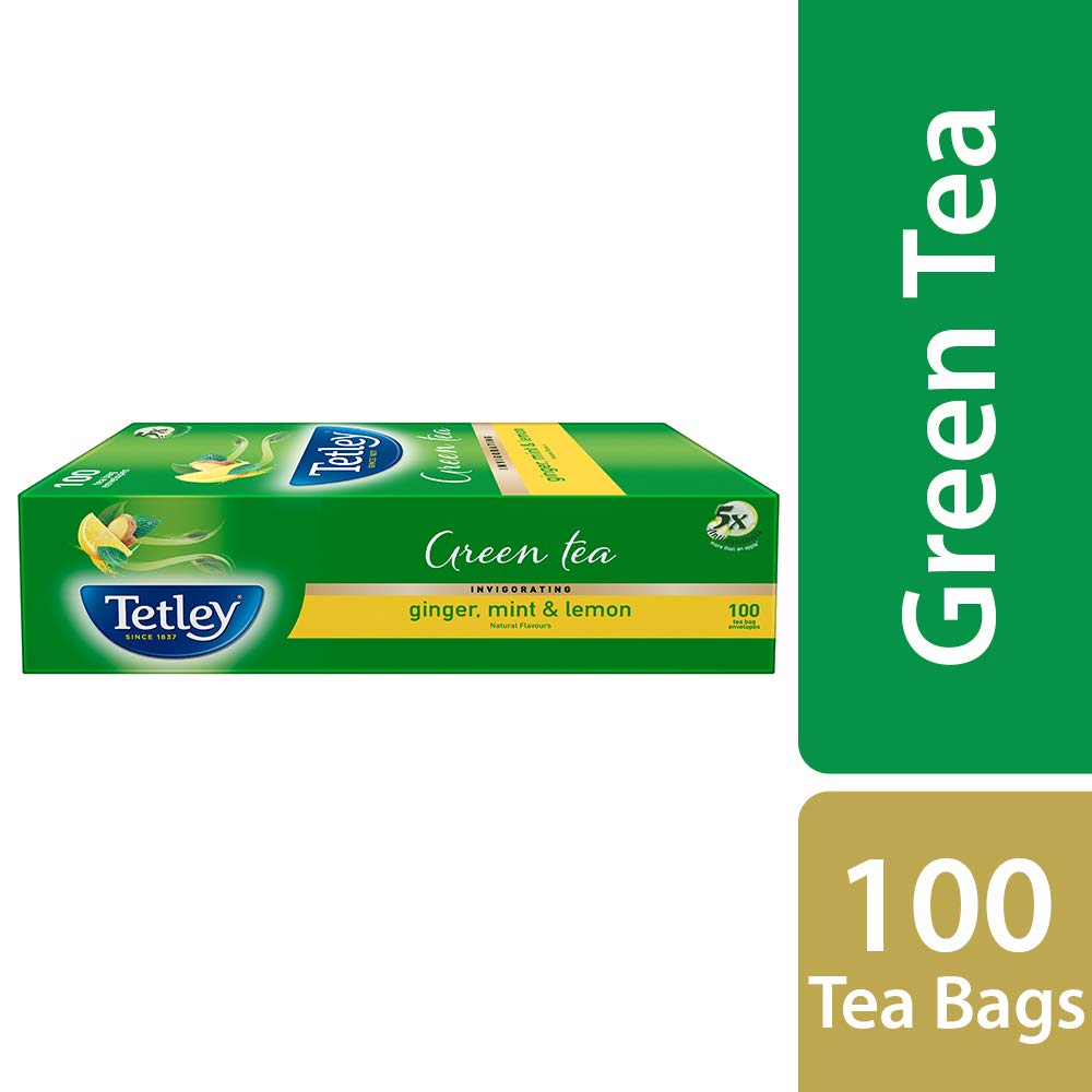 Tetley Green Tea, Ginger, Mint and Lemon, 100 Tea Bags