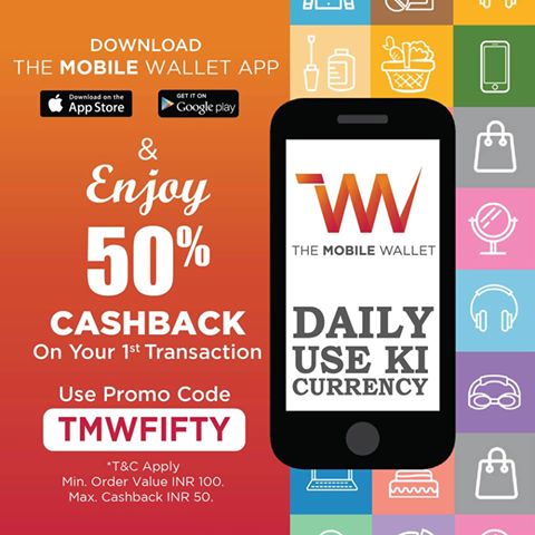 TheMobileWallet - Recharge & Bill Payment Rs.50 Cashback on Rs.100(New Users)