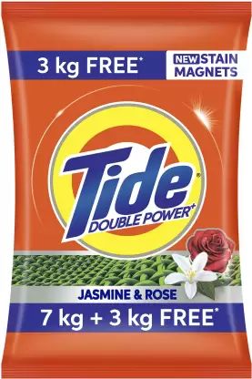 Tide Extra Power Jasmine and Rose Detergent Powder 7 kg  (3 kg Extra in Pack) at Rs 886