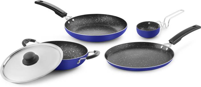 Urban Chef Sparkle Finish Heavy 5 Pcs Cookware Set Aluminium