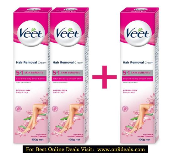 Veet Hair Removal Cream, Normal Skin - 100g (Pack Of 3)