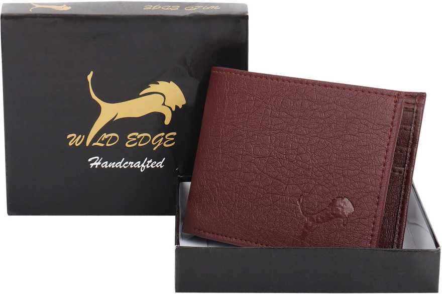 WILD EDGE Men Casual Brown Artificial Leather Wallet  (10 Card Slots)