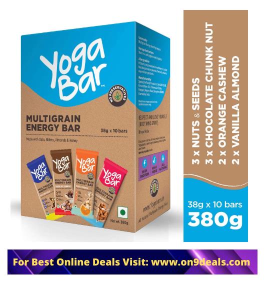 Yogabar Multigrain Energy Bars Variety Box - 38gm x 6 Bars