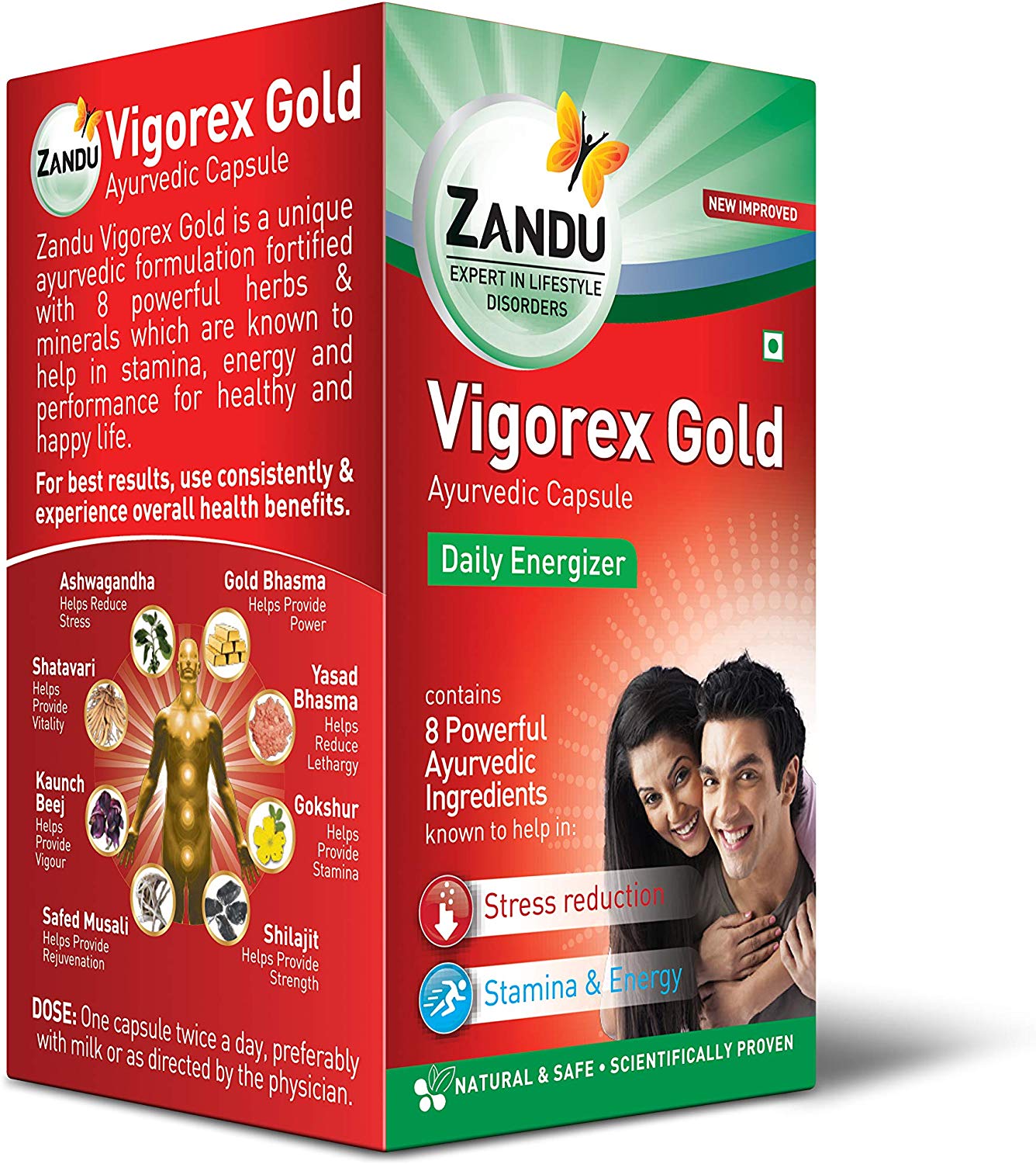 Zandu Vigorex Gold Ayurvedic Daily Energizer - 12 Capsules