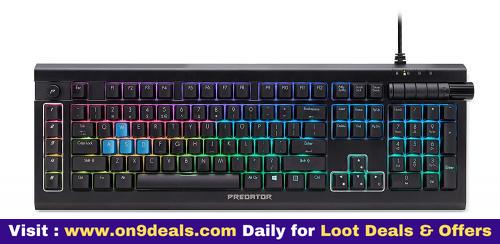 Acer PKB810 Predator Aethon 500 RGB Mechanical Kailh Blue Switch Gaming Keyboard with 100% Anti-Ghosting, All-Key Rollover