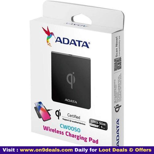 ADATA CW0050 Qi Certified Wireless Charging Pad for iOS Android SmartPhone