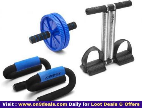 Adrenex by Flipkart Double Spring Tummy Trimmer + Ab Wheel Exerciser + Pushup Stand
