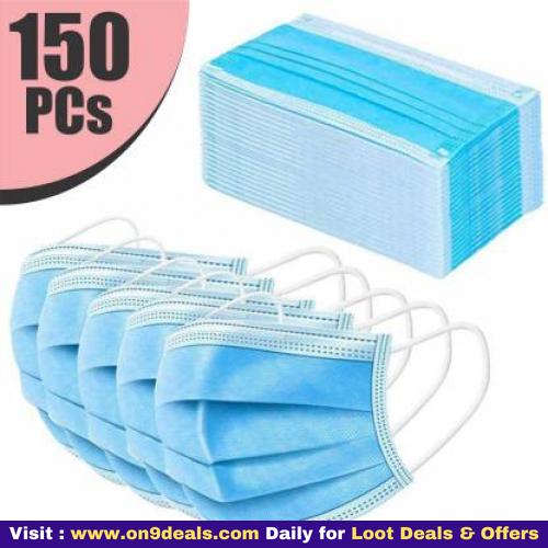 AKDIE 150 Units Disposable 3 Ply Pharmaceutical Breathable Pollution Face Mask