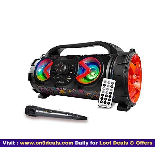 Ant Audio Rock 400 Bluetooth Party 40 Watt Speakers with FM Radio, Micro SD Card, USB, MIC and Aux 3.5 mm Support