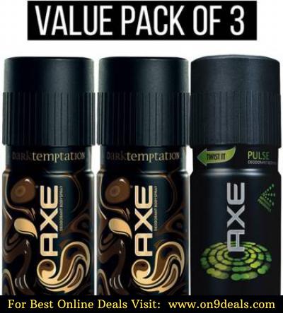 AXE Dark Temptation 150 ml (Pack of 2) and Pulse 150 ml Deodorant