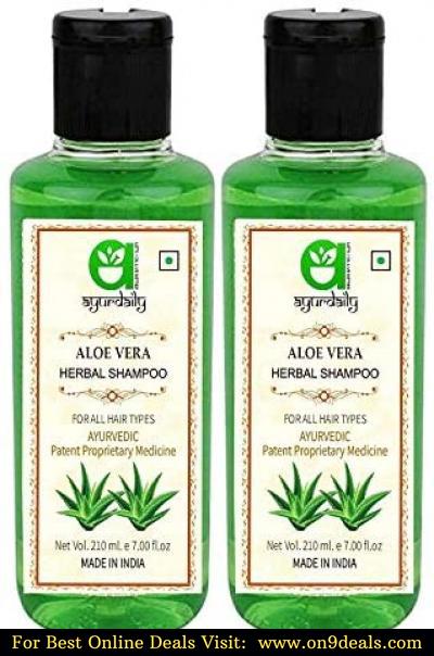 Ayurdaily Aloevera Shampoo for Silky & Stronger Hair- 210ML Pack of 2