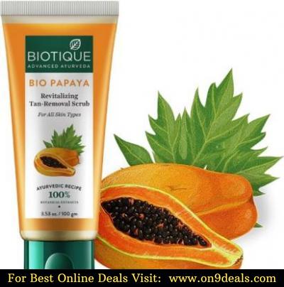 Biotique Bio Papaya Revitalizing Tan removal Scrub 100 gms