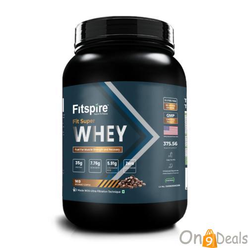 FITSPIRE Super Whey Protein + Free GYM Bottle Shaker at Rs 853 (Limited Time)
