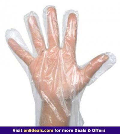 bvslf Pack of 1000 Pcs Transparent Disposable Clear Plastic Hand Gloves
