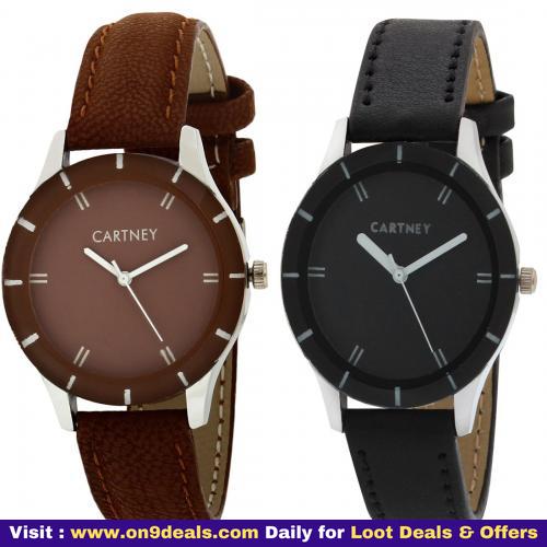 CARTNEY Analogue Black Dial Girl's Watch Pack of 2