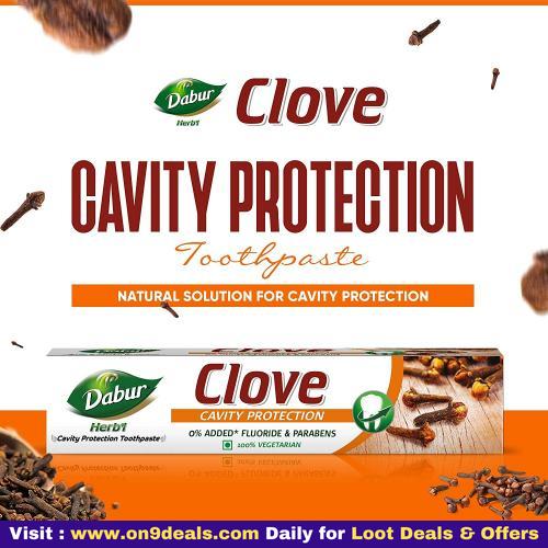 Dabur Herb'l Clove - Cavity Protection Toothpaste No added Fluoride and Parabens- 200 g (Pack of 3)