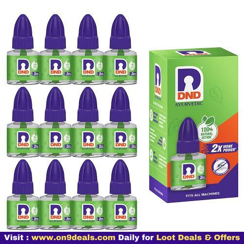 DND 100% Ayurvedic Mosquito Repellent Refill Natural Action Patented Formula  Pack of 12 45ml Each