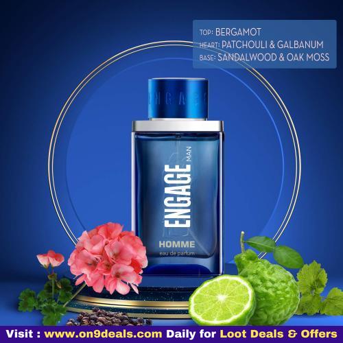Engage Homme Eau De Parfum for Men, Citrus and Woody, Skin Friendly, 90m