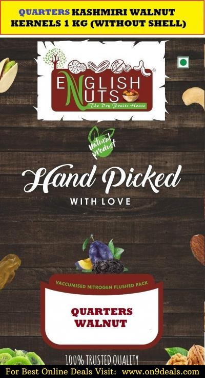 ENGLISH NUTS Organic Walnut KERNELS Broken Pack of 1 KGS
