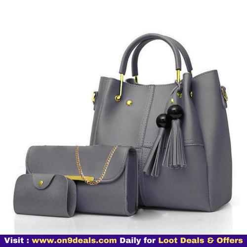 Envias Leatherette Handbags For Women's Ladies Combo Of 3