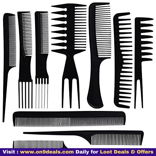 Fashion Craft 10PCS Hair Stylists Professional Styling Comb Set for All Hair Types & Styles