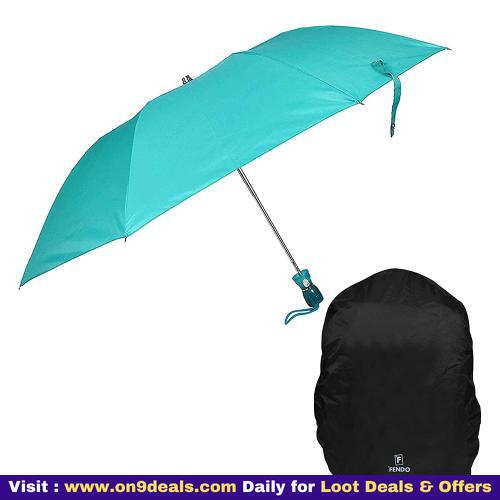 Fendo Combo of 2 Fold Auto Open Umbrella + 30 L Rain and Dust Cover for Backpack