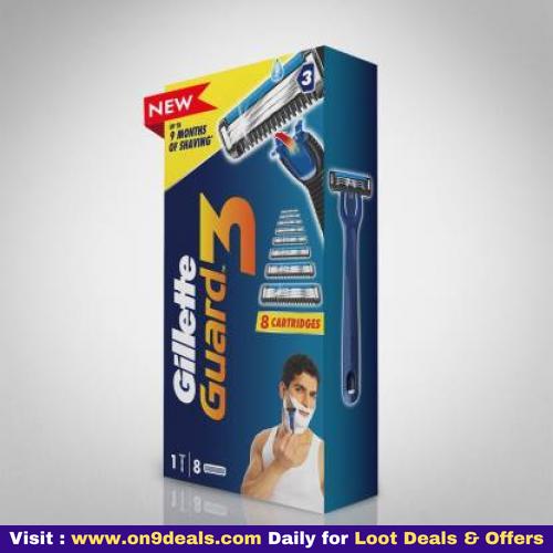 Gillette Guard 3 Shaving Combo (1 Razor + 8 Cartridges)