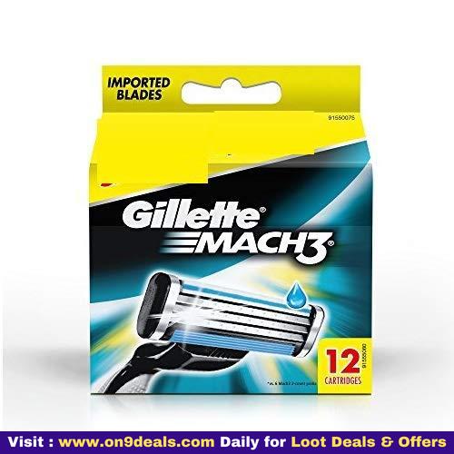 Gillette Mach 3 Manual  Shaving Razor Blades (Cartridge) 12s pack