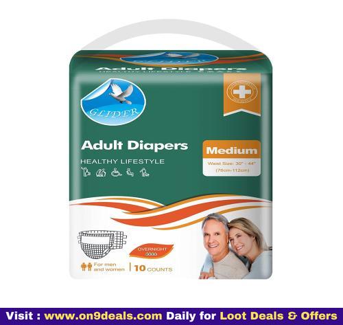 Glider Adult Diaper With Wetness Indicator & Overnight Superior Absorbency 10 Count