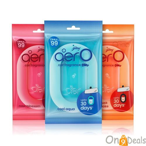 Godrej Aer O – Hanging Car Air Freshener – Assorted Pack Of 3 | Gel Lasts Up To 30 Days | Car Accessories