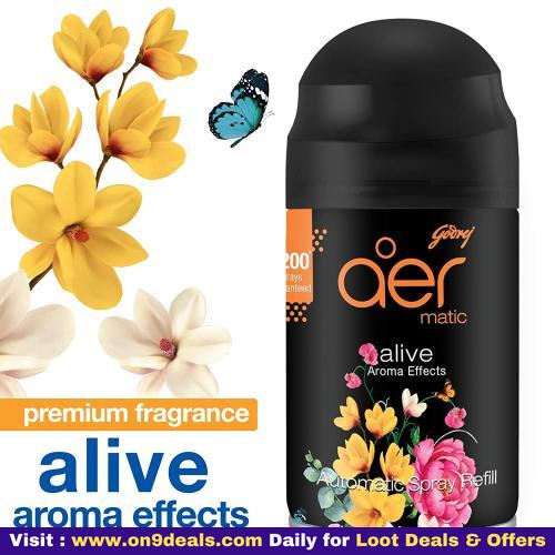 Godrej aer Smart Matic – Automatic Air Freshener Refill, Premium Fragrance - Alive (2200 sprays)