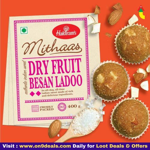 Haldiram's Mithas Besan Ladoo - Dry Fruit, 400 g