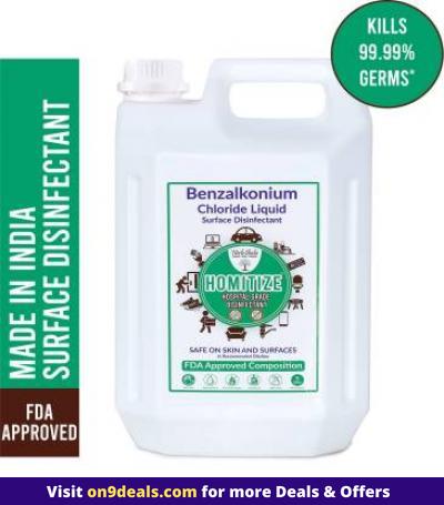 HerbShala Homitize - Kills Virus Surface Disinfectant 200X Concentrate FDA Approved 5 Litres