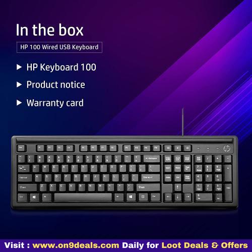 Hp 100 Wired Usb Keyboard With 3 Years Warranty