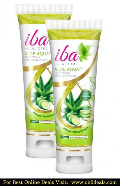 Iba Halal Care Aloe Aqua Face Wash with Makeup Remover, 100ml (Pack of 2)