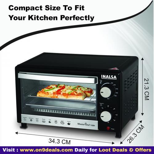 Inalsa Oven MasterChef 10BK OTG (10 Liters) with Temperature Selection 800 W