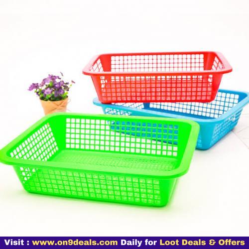 Lazywindow Multipurpose Premium Plastic Basket Set of 2