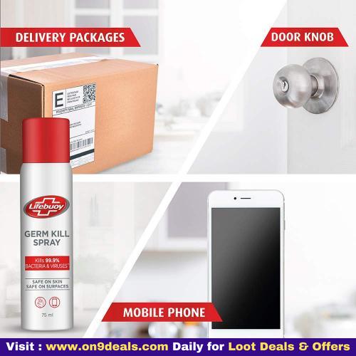 Lifebuoy Antibacterial Germ Kill Spray (No Gas) – Safe on Skin, Safe on Surfaces, 75ml