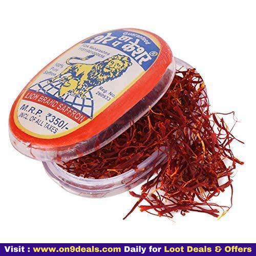 Lion Saffron, Pure Kashmir Lacha Saffron/ Kesar/ Keshar Great Value Pack for Beauty, Cooking and Tilak- 1g