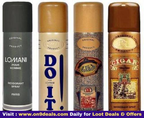 Lomani Do It, Pour Homme Deodorant Spray - For Men & Women Pack Of 4